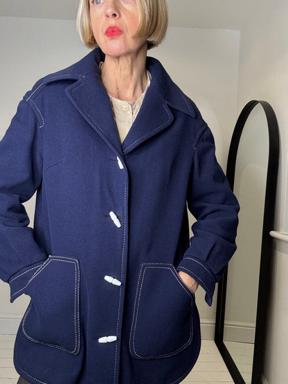 VINTAGE ALEXON contrast stitch coat