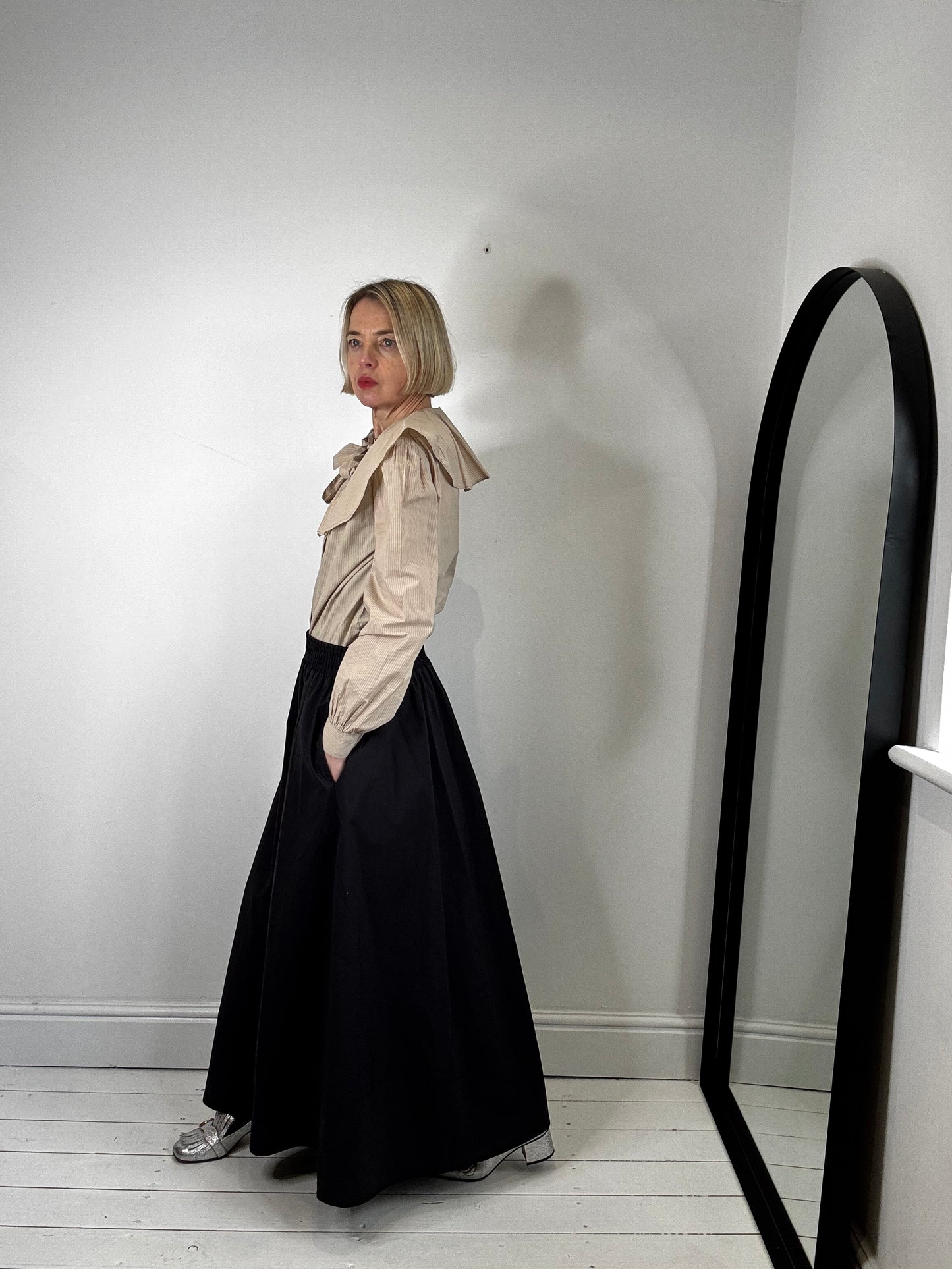 Cotton midi skirt