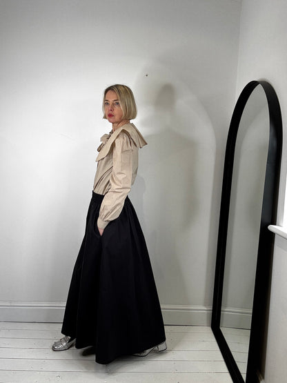 Cotton midi skirt