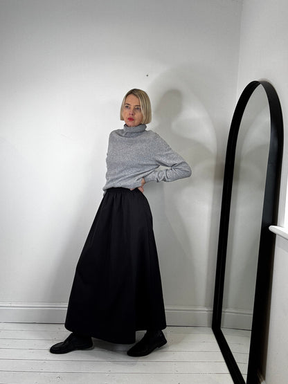 Cotton midi skirt