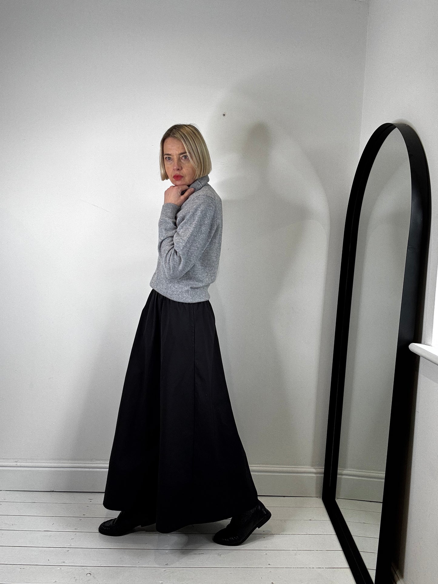 Cotton midi skirt