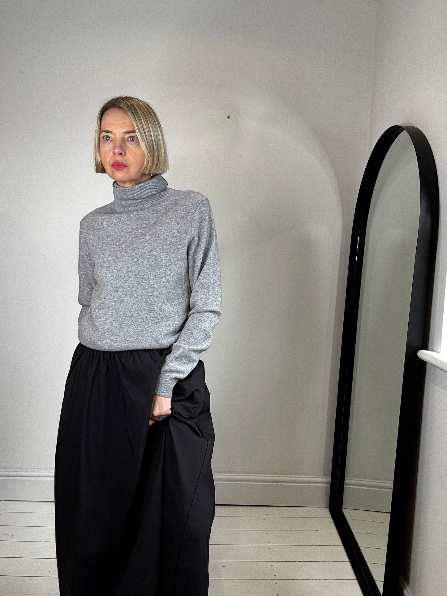 Cotton midi skirt