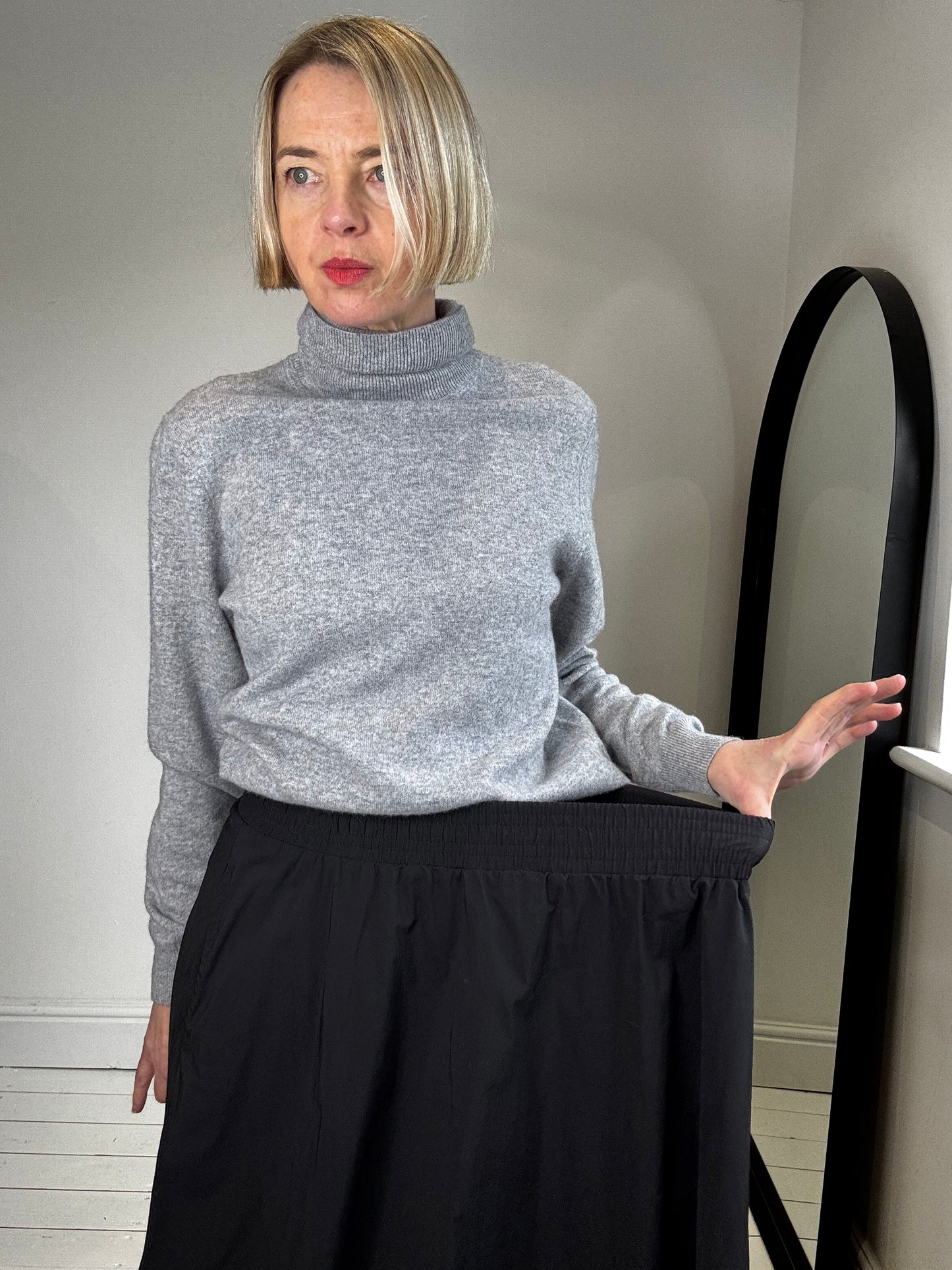 Cotton midi skirt