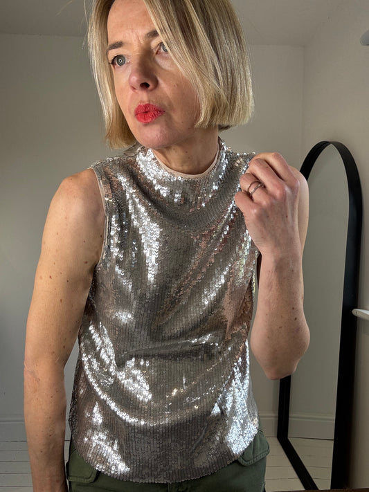 Sequin sleeveless top