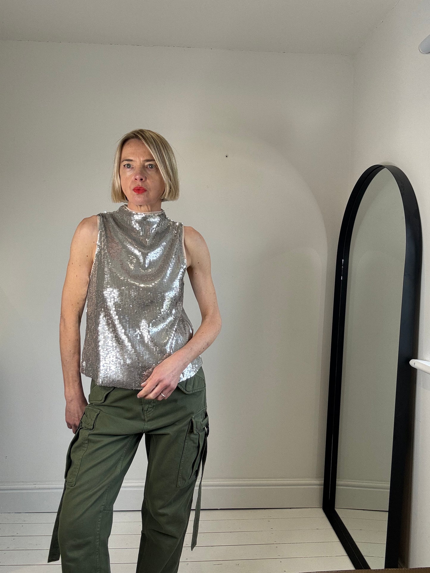 Sequin sleeveless top