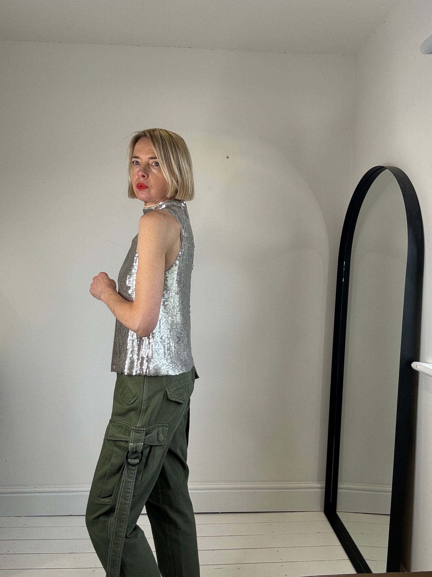 Sequin sleeveless top