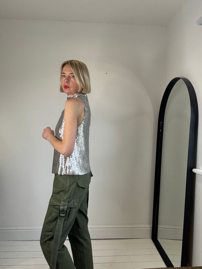 Sequin sleeveless top
