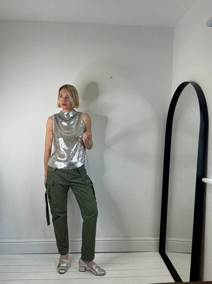 Sequin sleeveless top