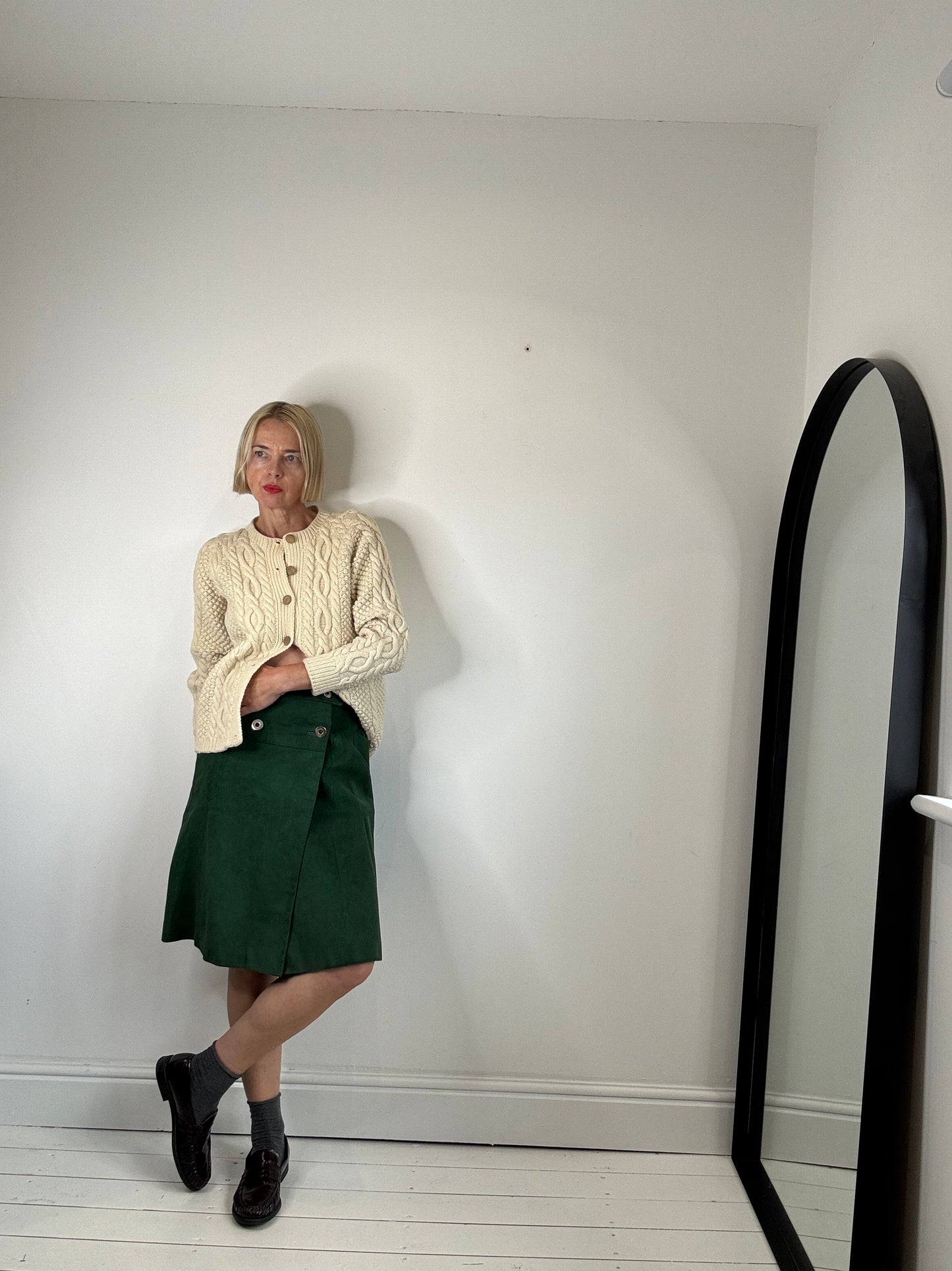 VINTAGE suede A line skirt