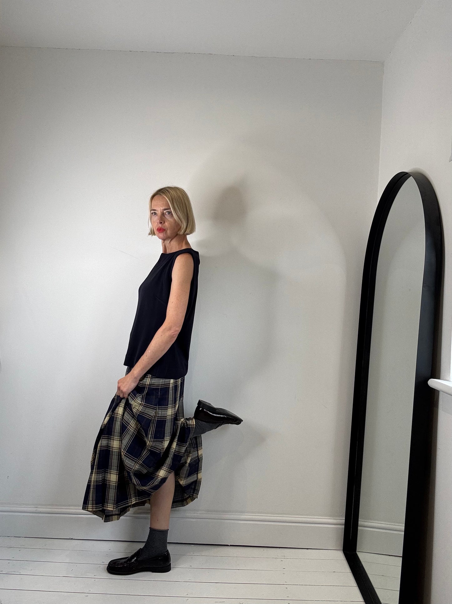 VINTAGE check skirt