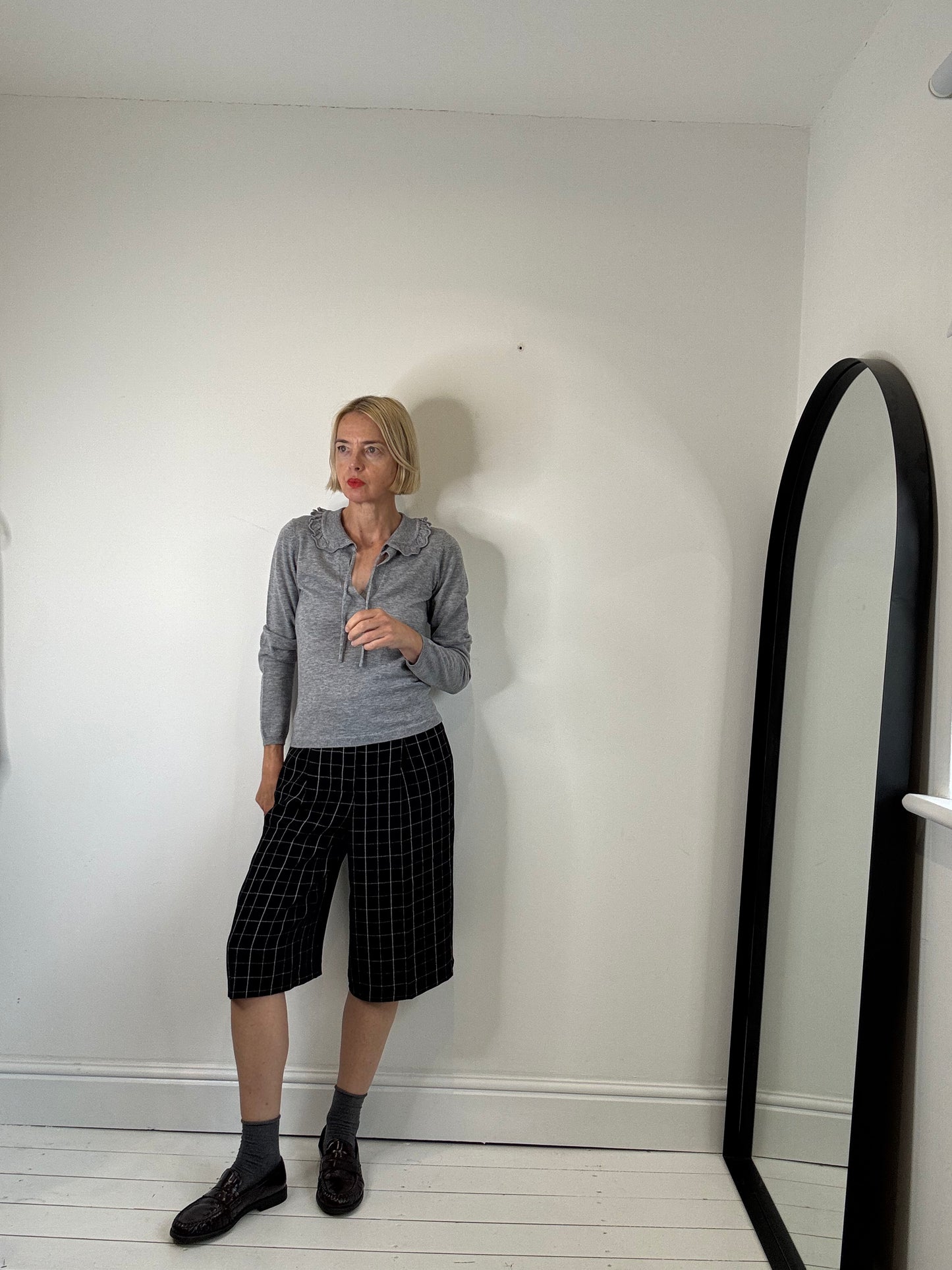 Windowpane check Bermuda