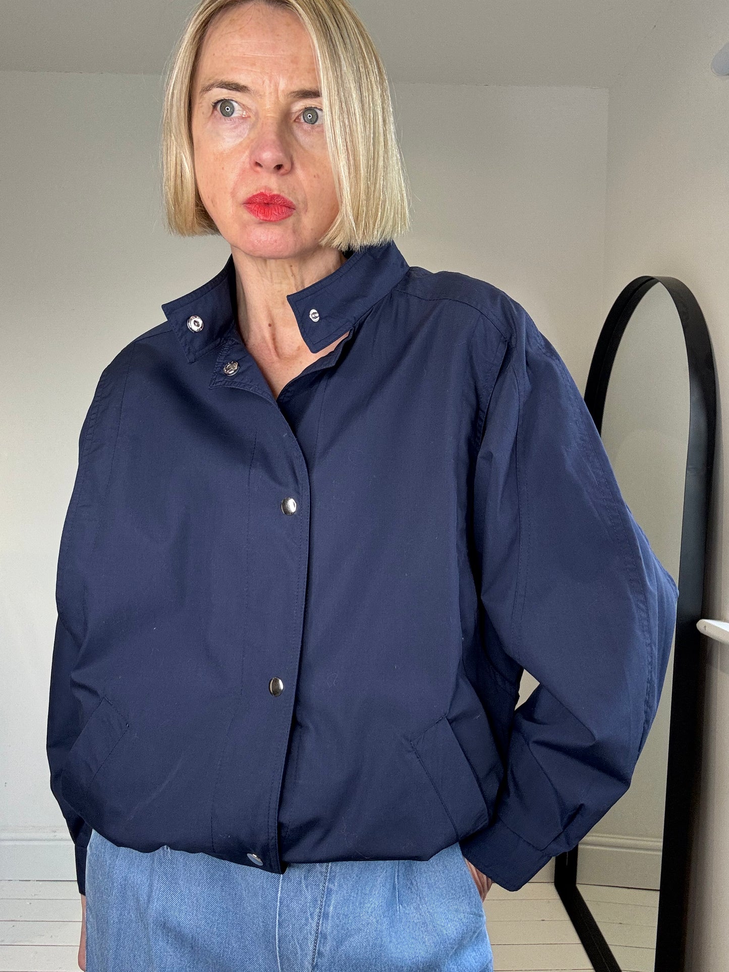 VINTAGE popper front windbreaker