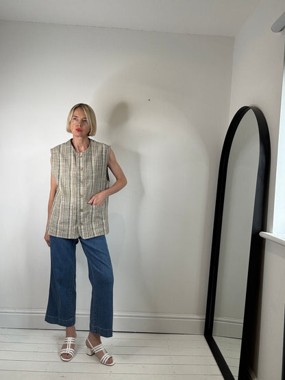 VINTAGE stripe button front