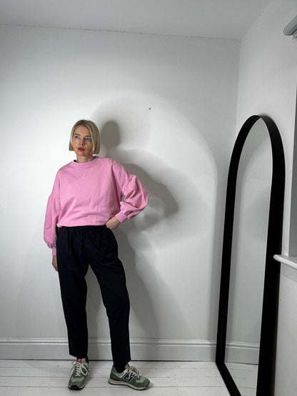 Navy tailored jogger trousers