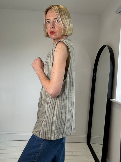 VINTAGE stripe button front