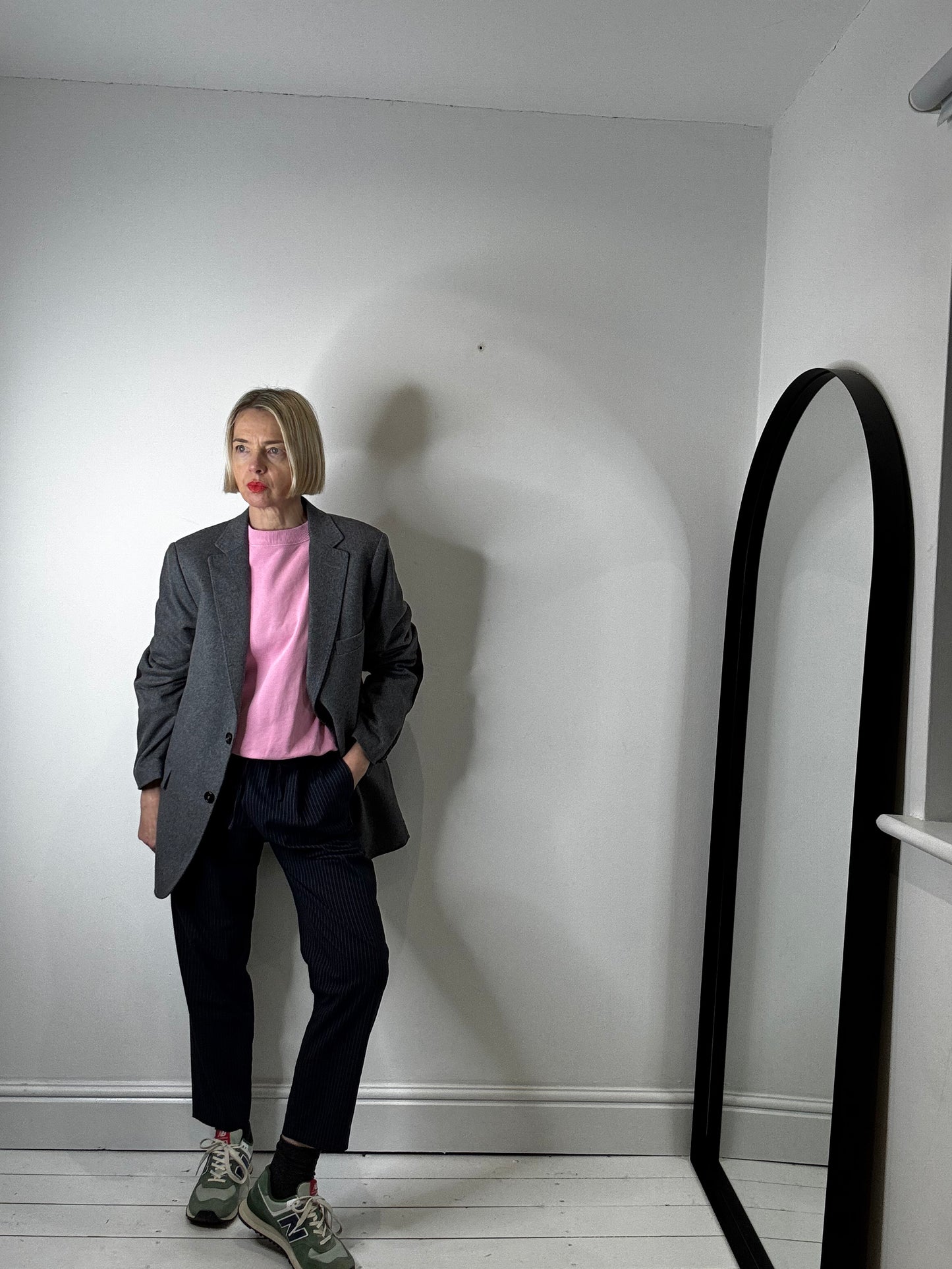 Navy tailored jogger trousers