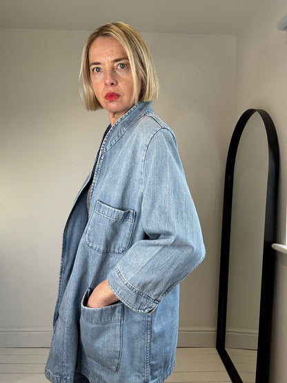 Denim throw on jacket