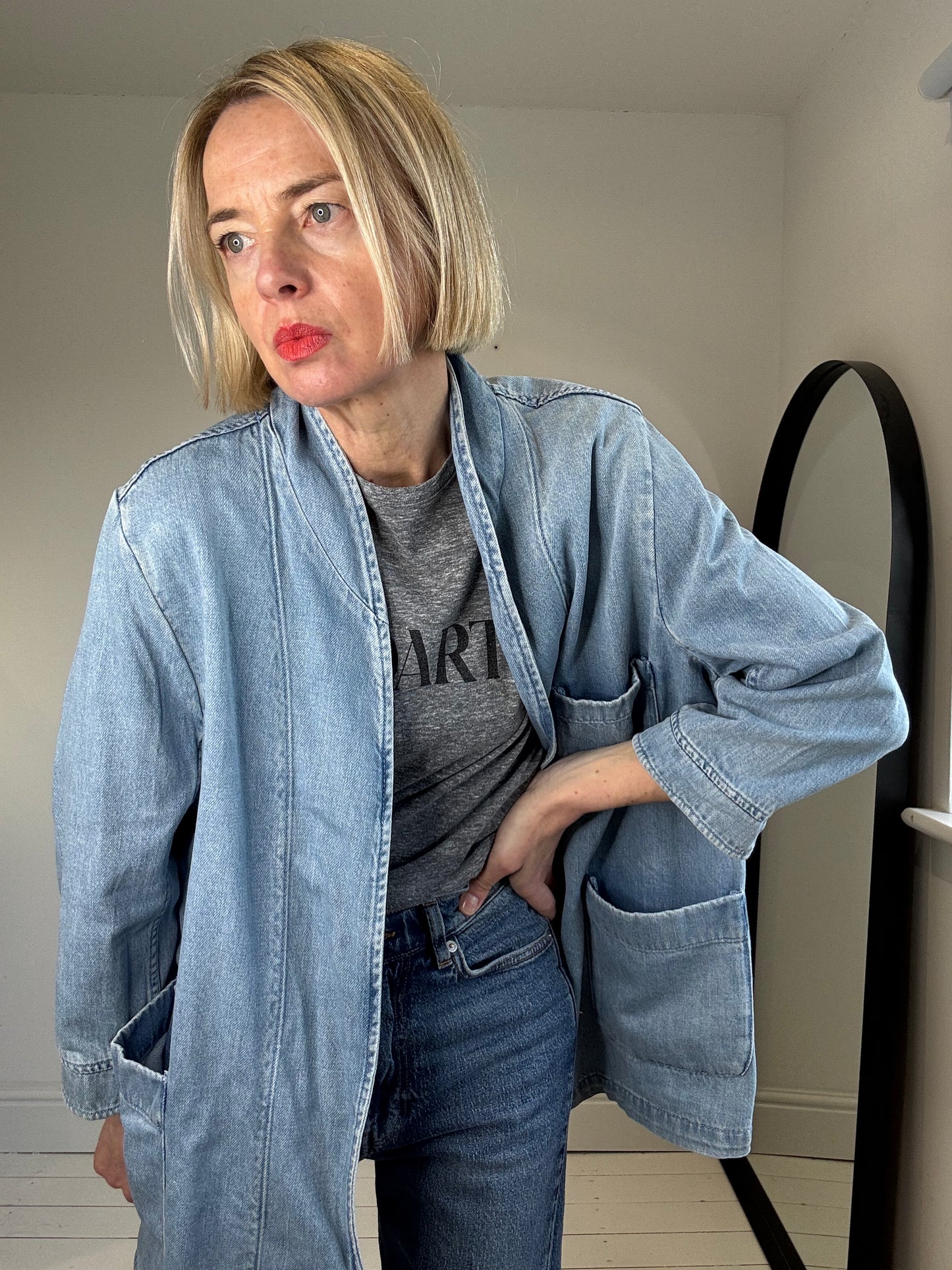Denim throw on jacket