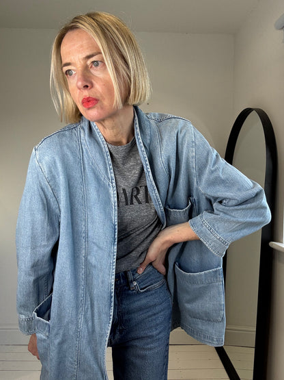 Denim throw on jacket