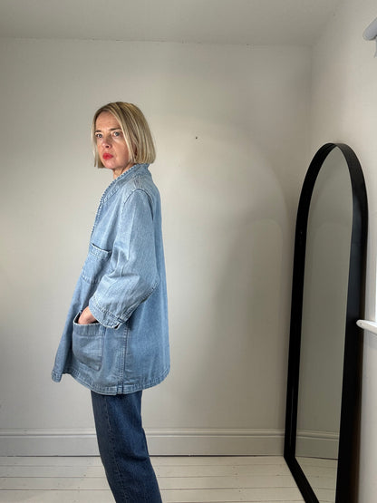 Denim throw on jacket
