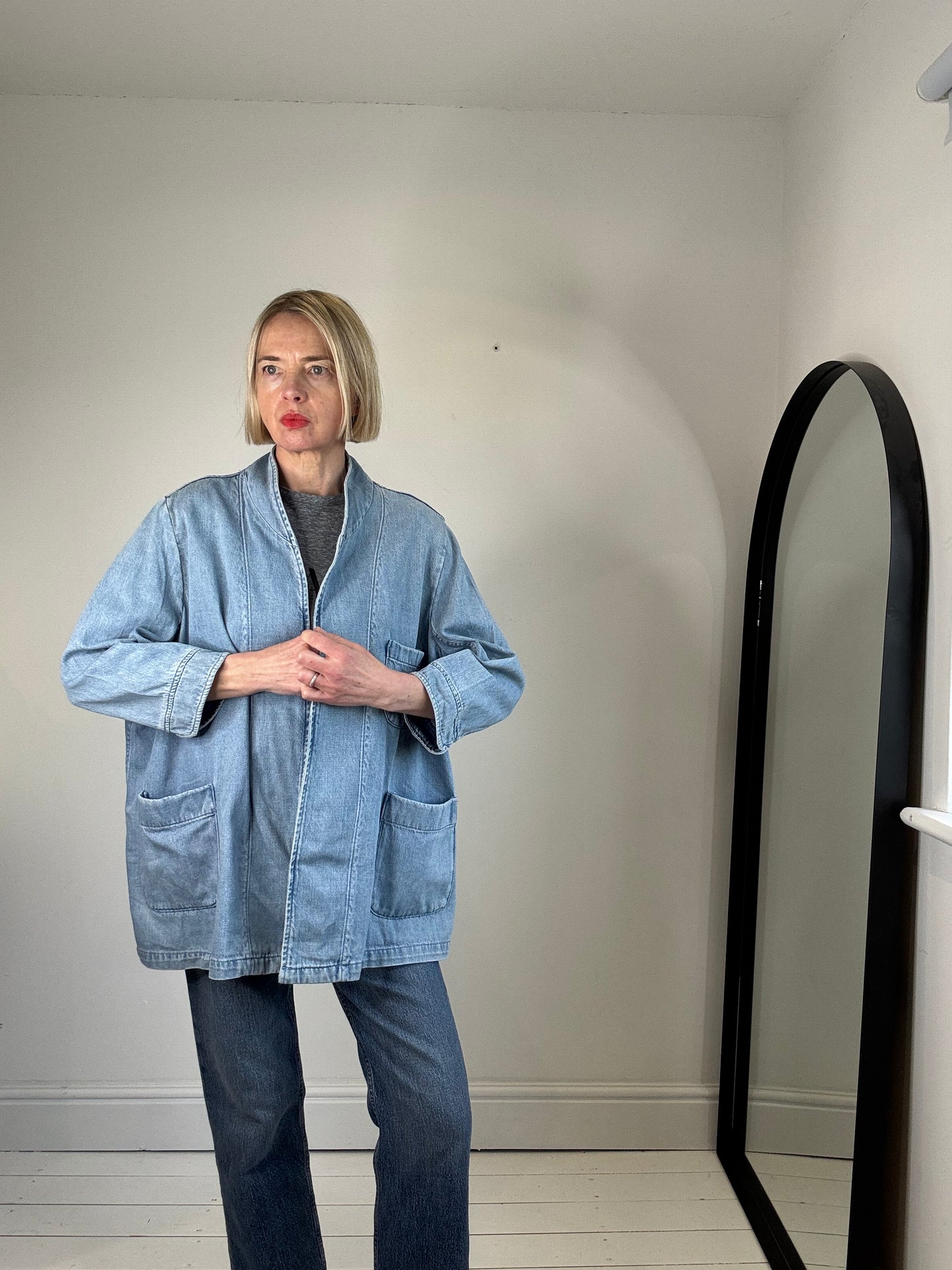 Denim throw on jacket