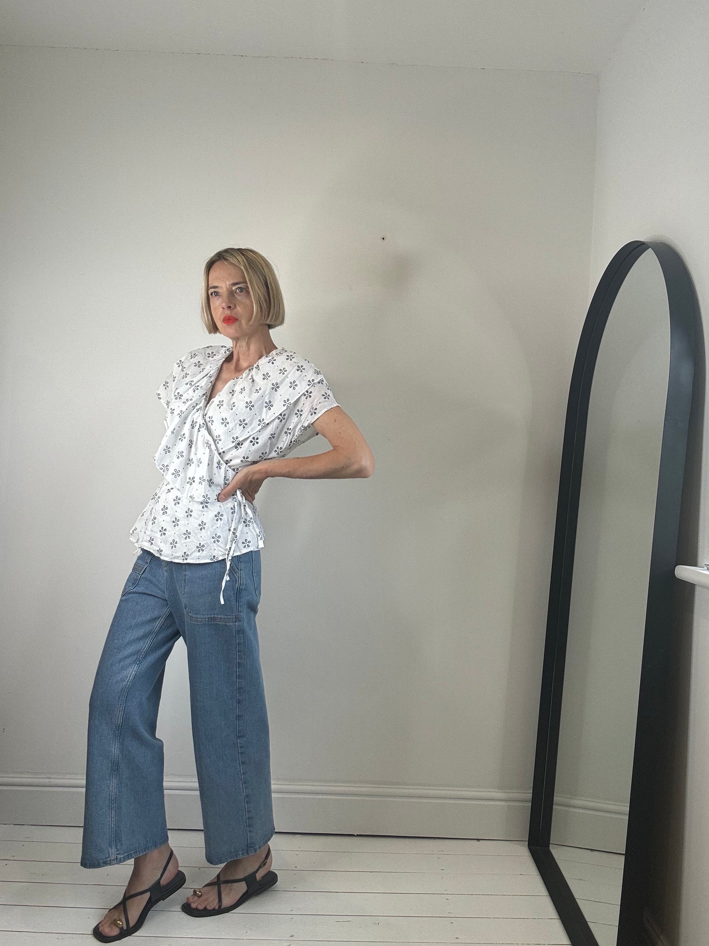 Frill wrap blouse