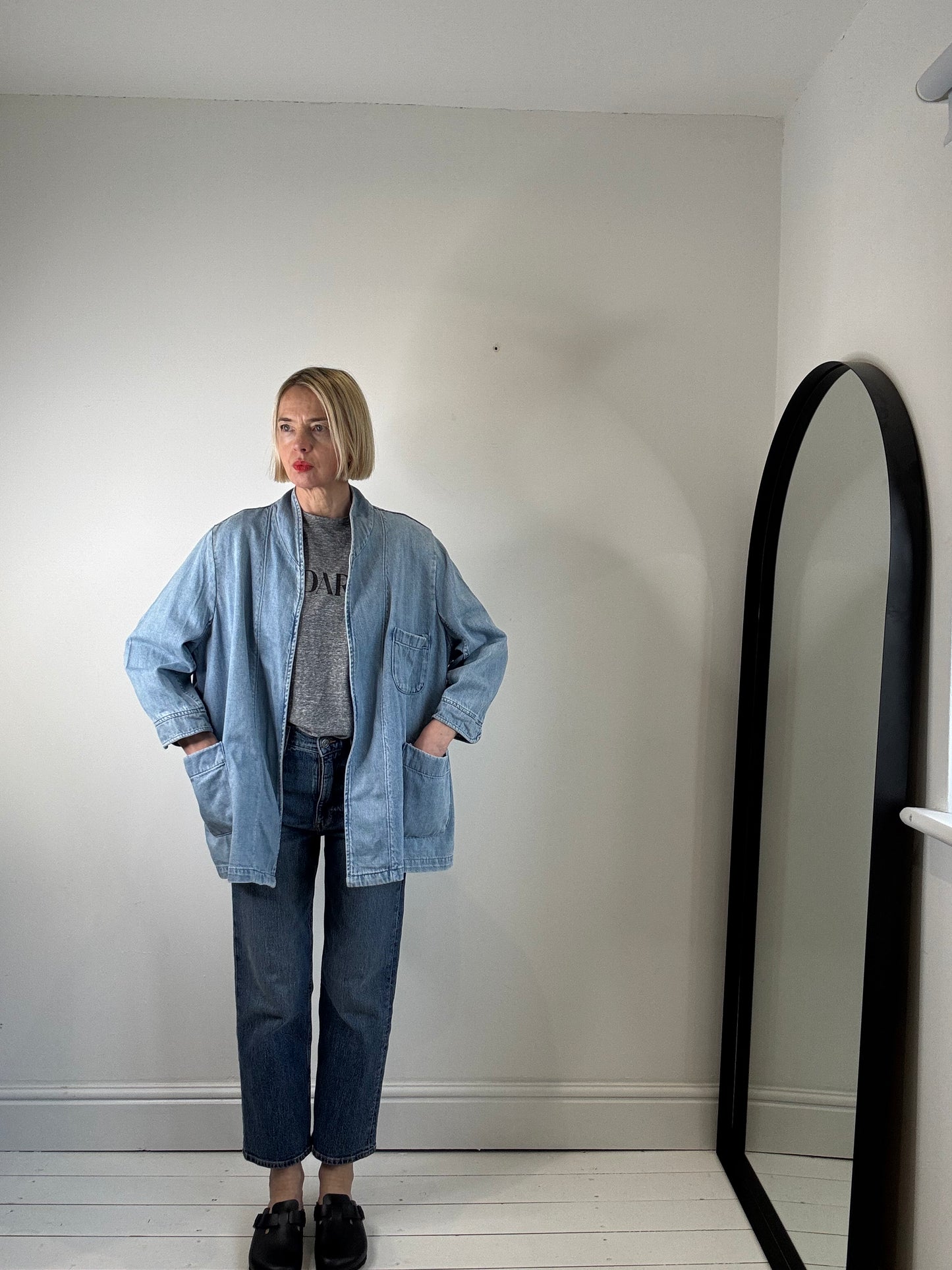 Denim throw on jacket