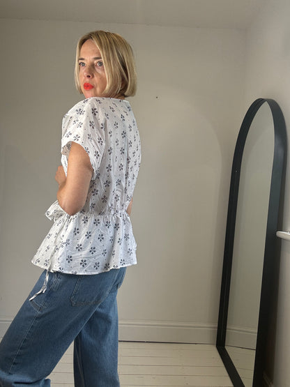 Frill wrap blouse