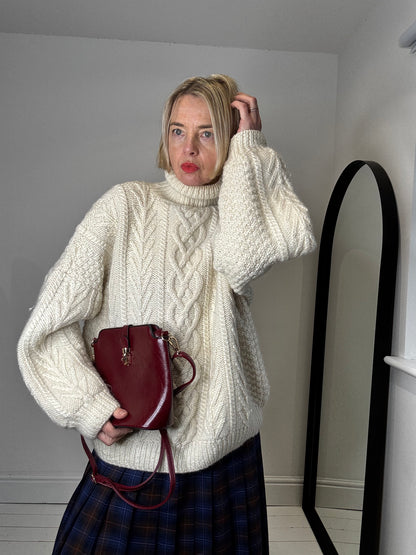 bucket bag vintage Burgandy accessories cross body shoulder women's handbag