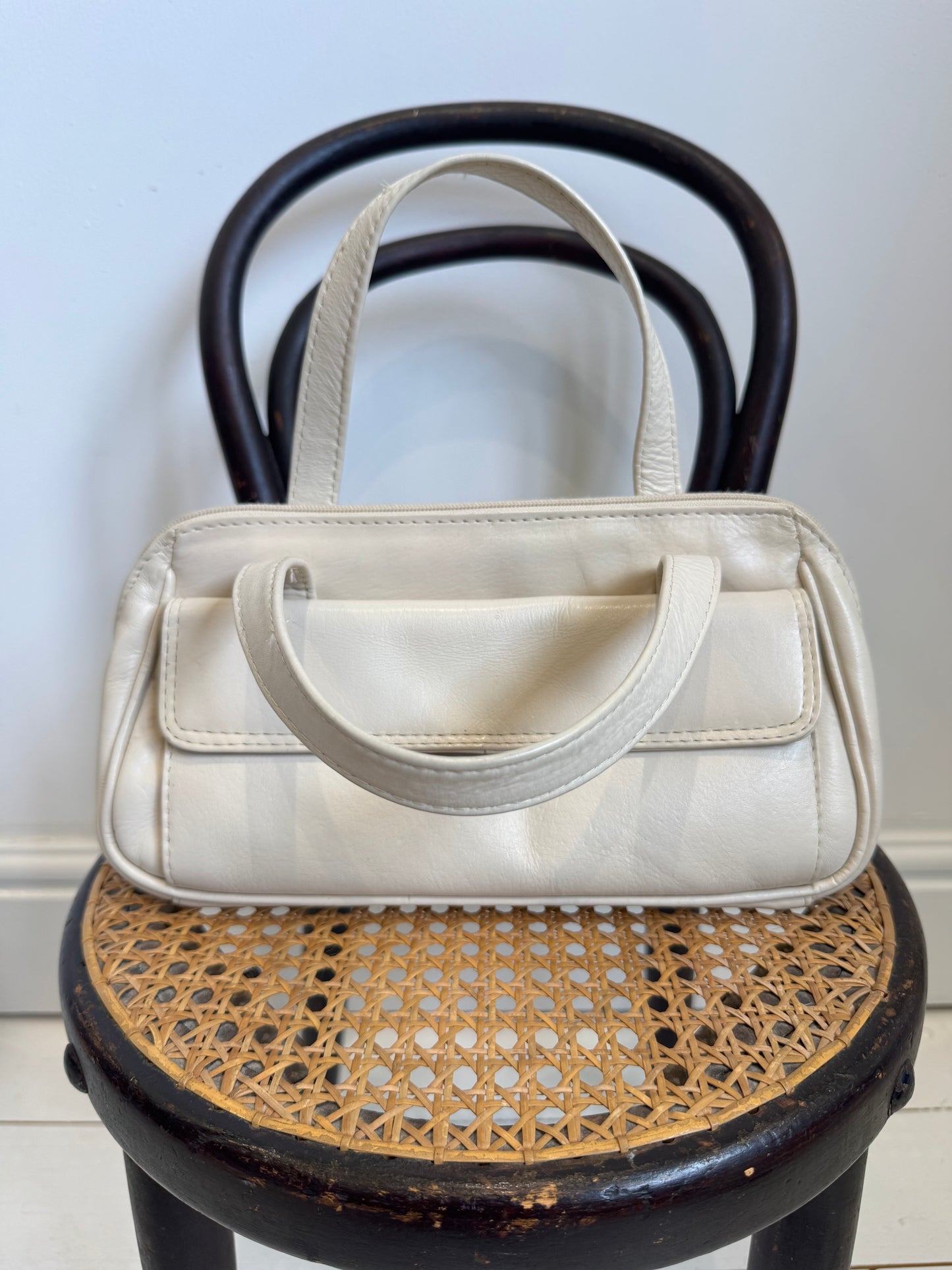 Top handle leather bag