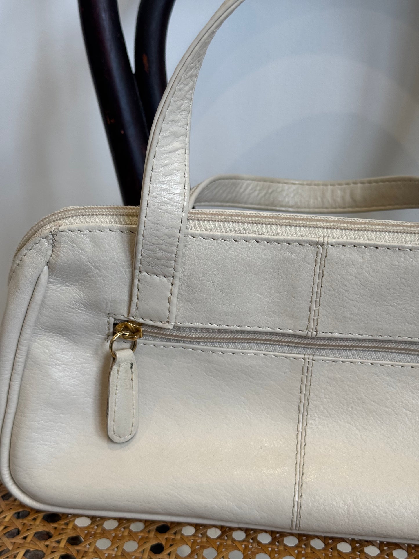 Top handle leather bag
