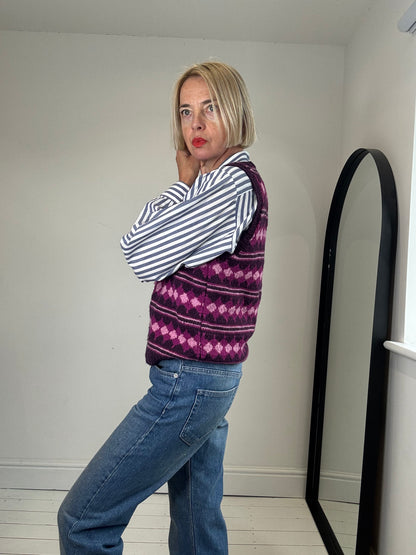 Patterned knitted tank