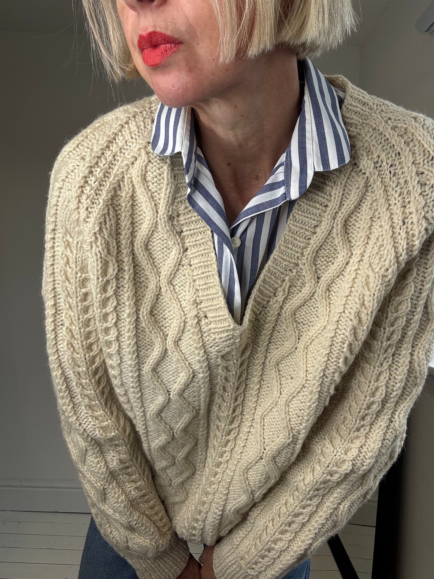V'neck Arran jumper