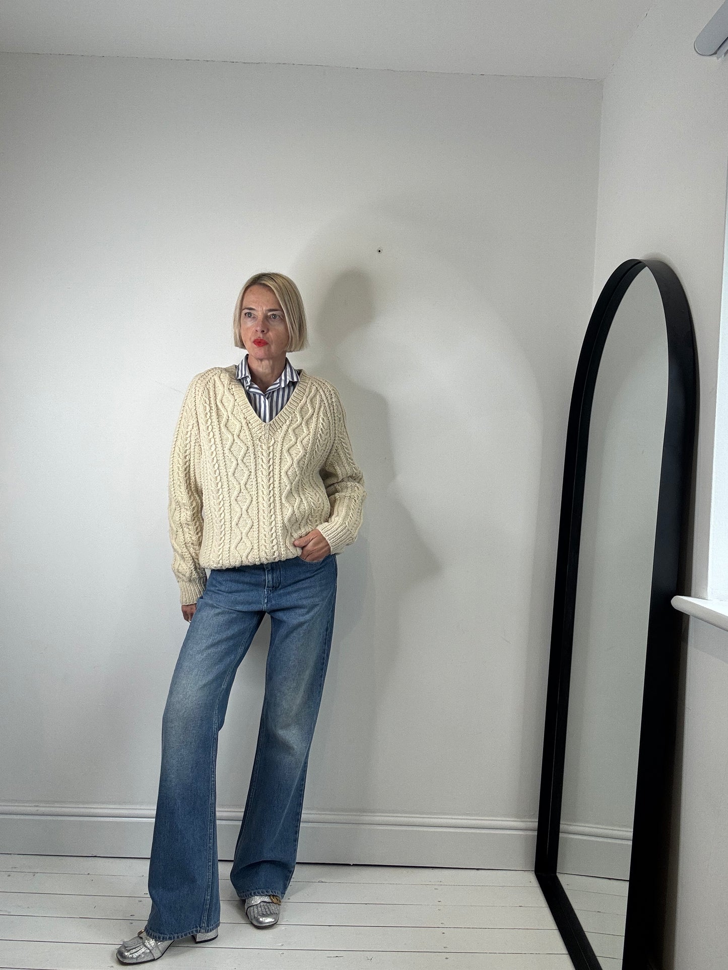 V'neck Arran jumper