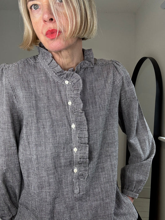 LONDON WOVEN frill shirt
