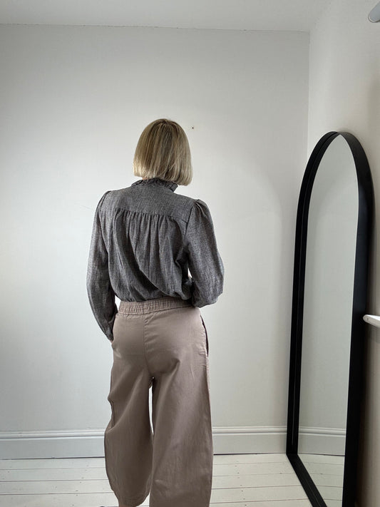 LONDON WOVEN frill shirt