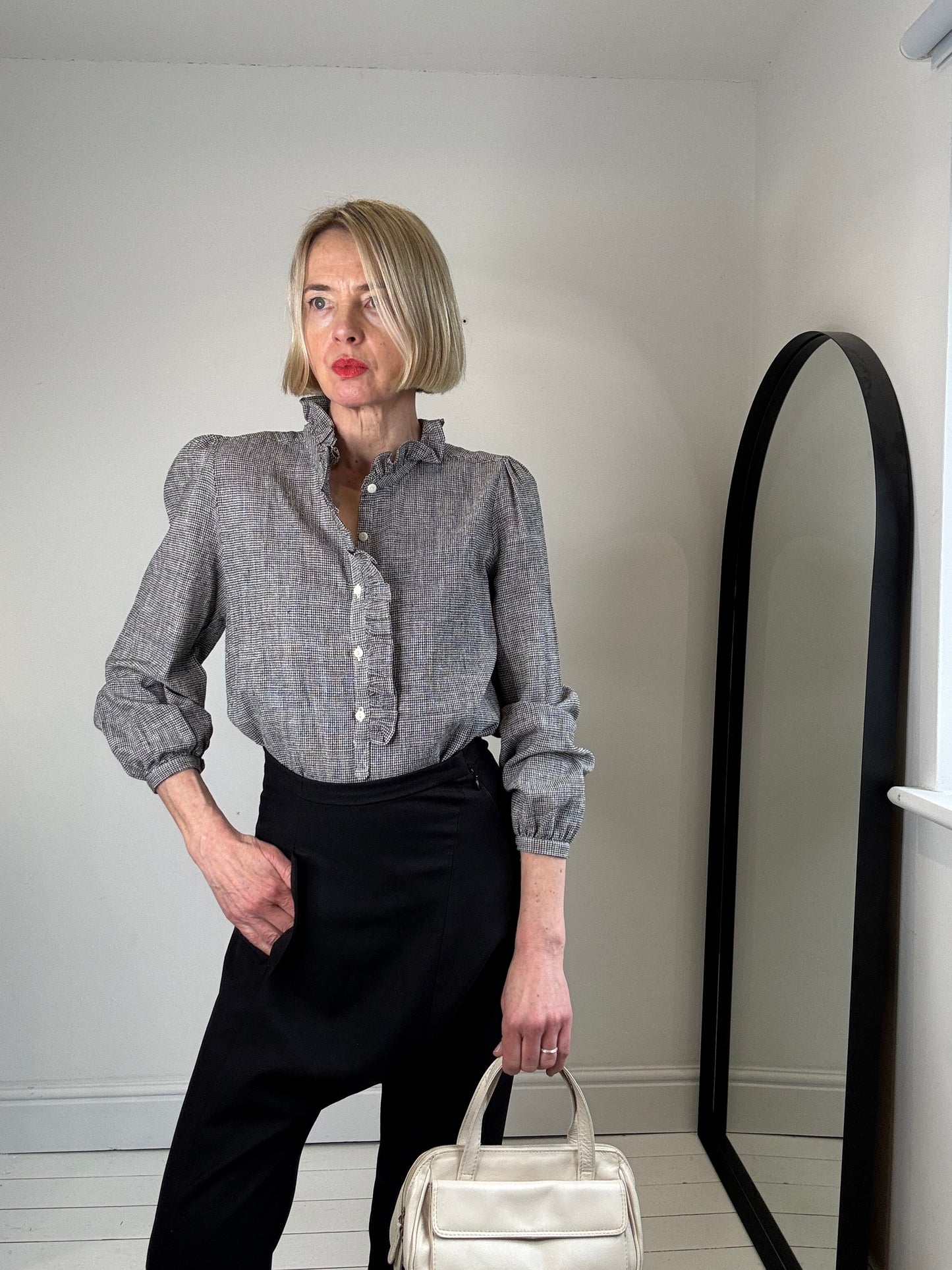 LONDON WOVEN frill shirt