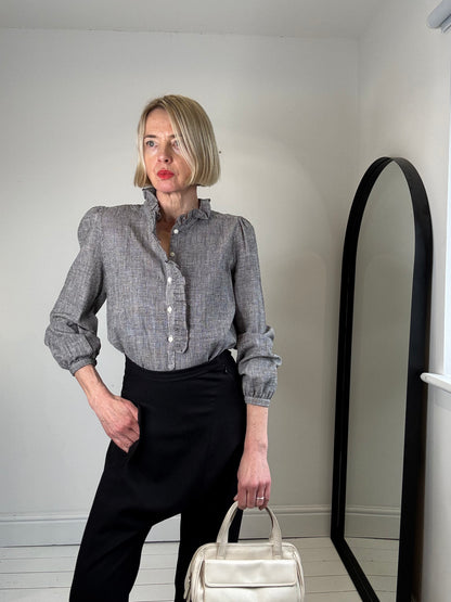 LONDON WOVEN frill shirt