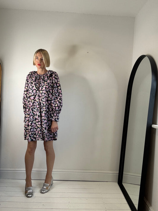 Printed cotton smock dress