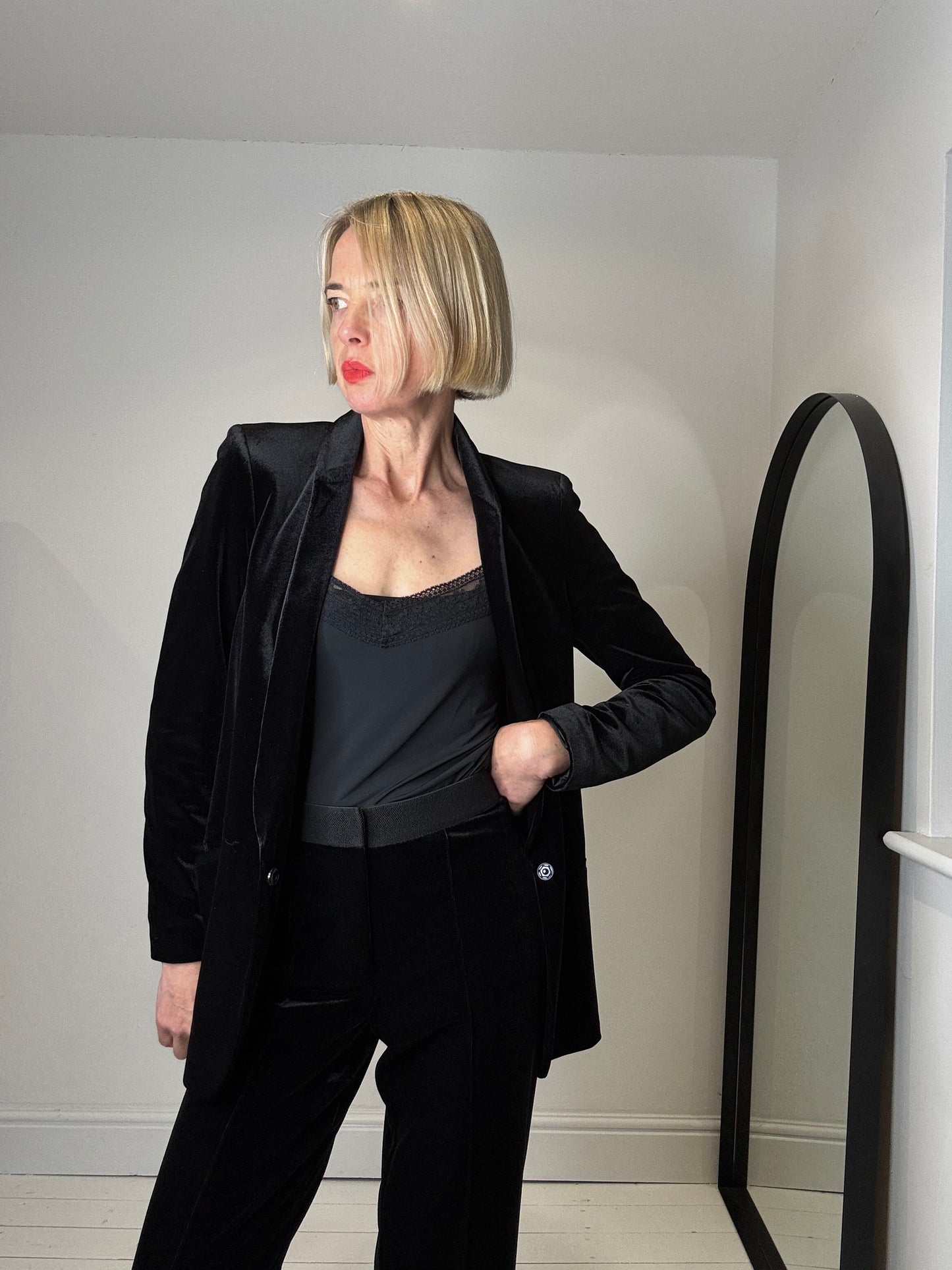 Velvet shawl collar tux suit