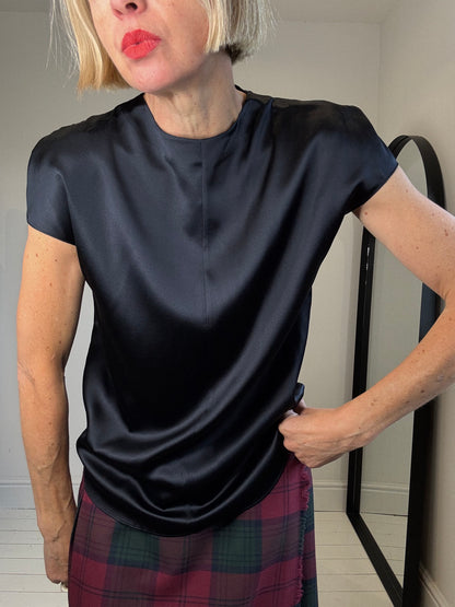 COS satin dropped shoulder silk top