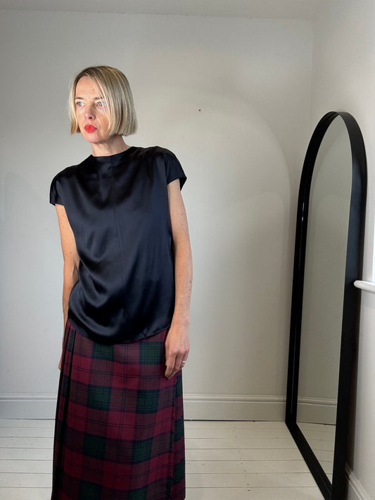 COS satin dropped shoulder silk top