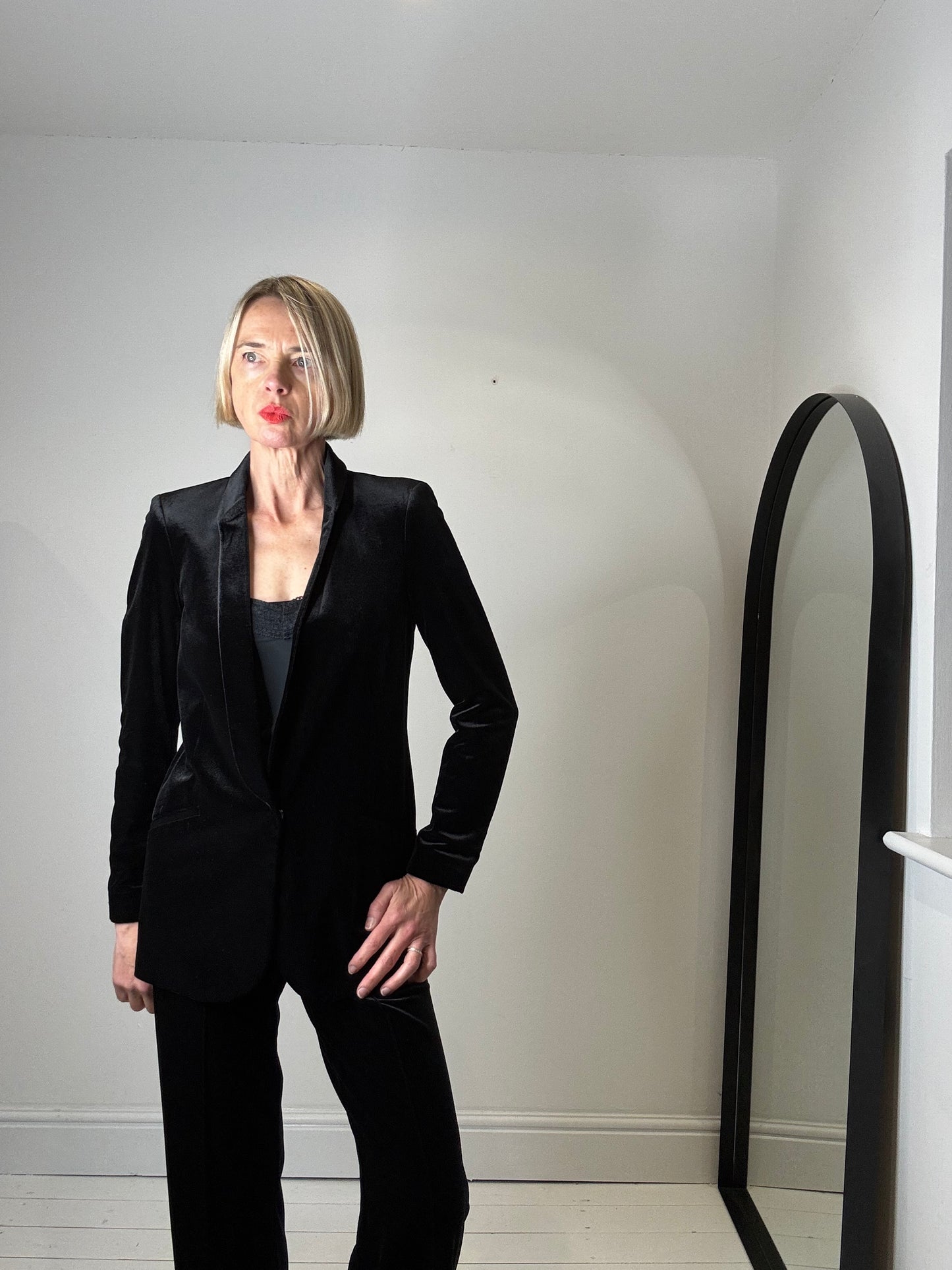 Velvet shawl collar tux suit