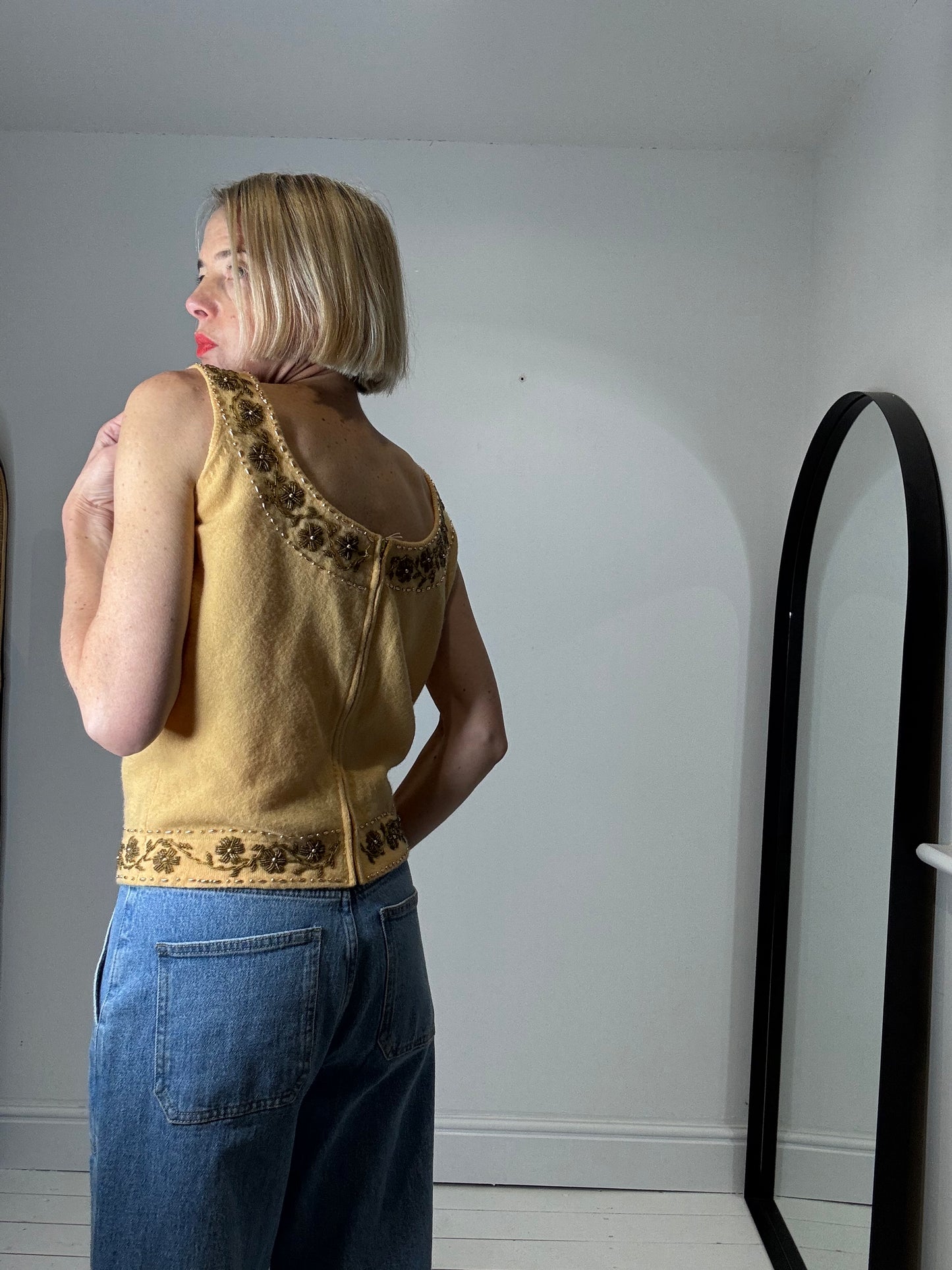 VINTAGE beaded knit top