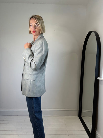 VINTAGE JOBIS check tailored wool blazer