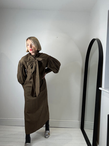 MARÀVIC Stripe tie neck dress