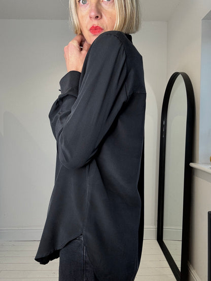 Tie neck silk blouse