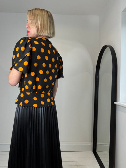 VINTAGE polka dot peplum blouse