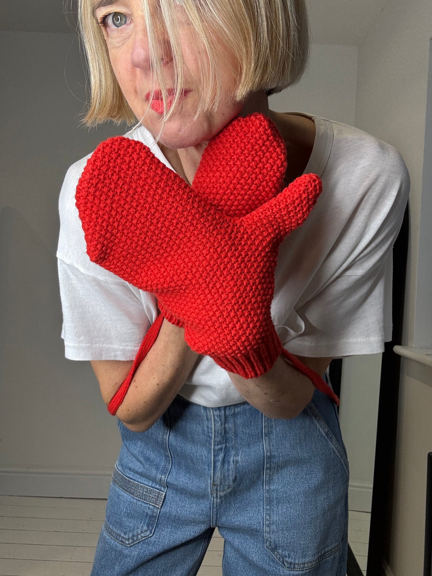 merino wool mittens on a string nostalgic winter accessory gloves womens