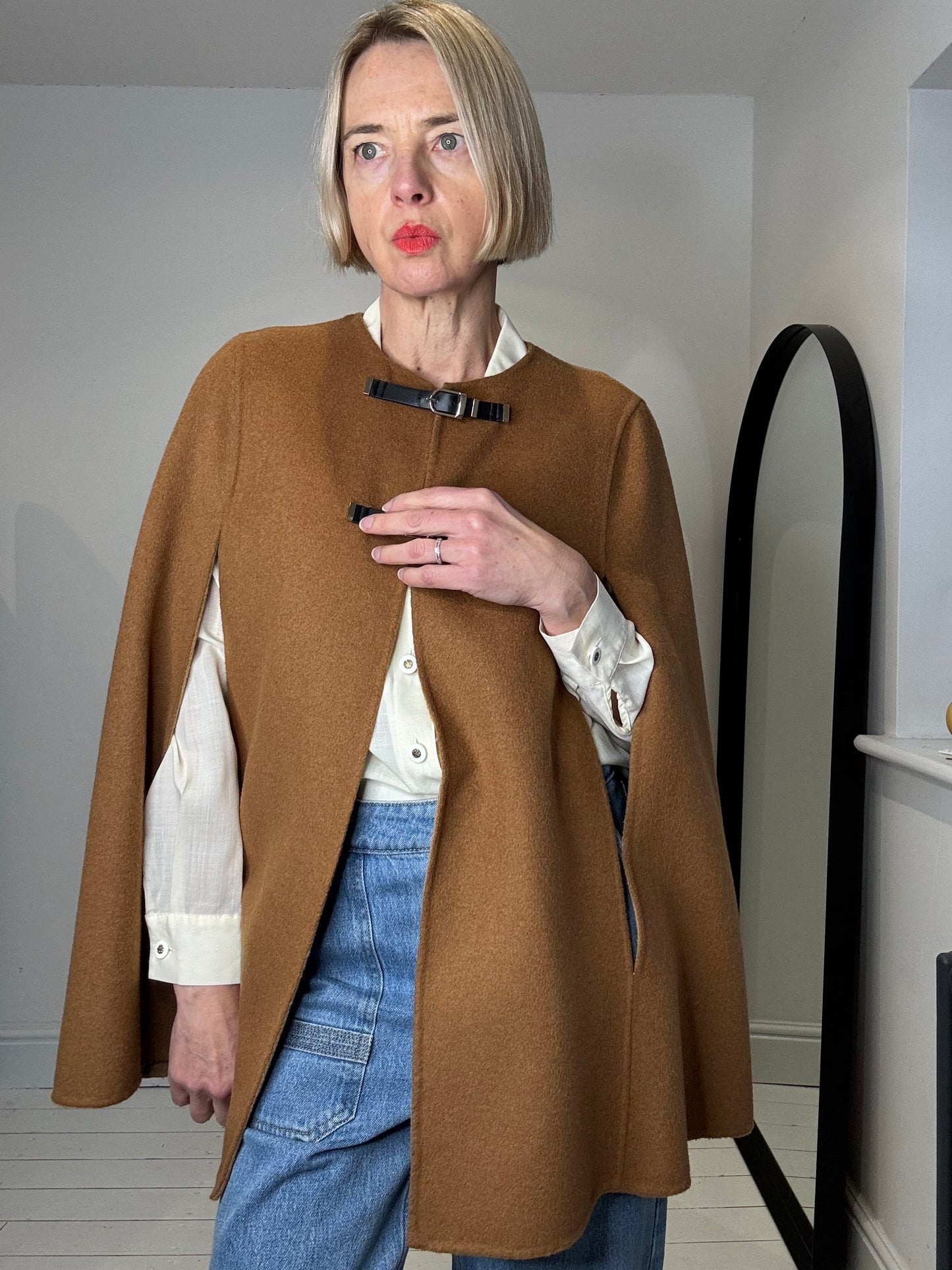 preloved Double Faced Buckle Cape for women